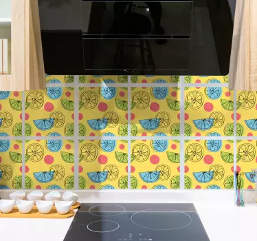 Citrusfrugter fliser vinyl overførsel - TenStickers