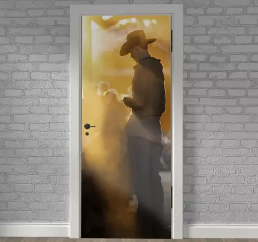 Cowboy mand glasdørklistermærke - TenStickers
