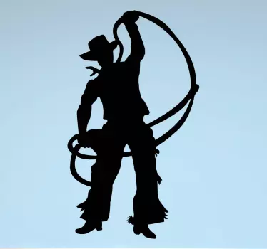 Cowboy silhuet klistermærke - TenStickers