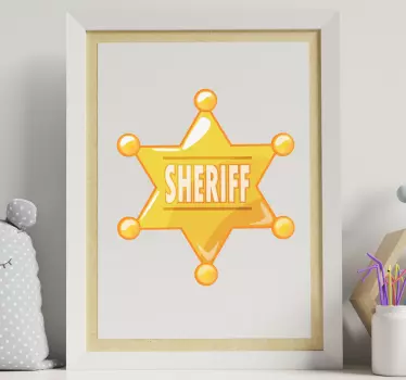 Cowboy stjerne med navn vægoverføringsbillede - TenStickers