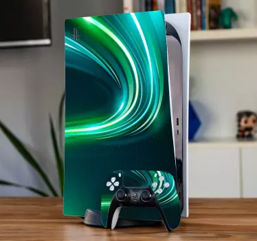 Cybergrønt neonlys ps5 cover - TenStickers