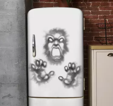 Dæmon gennem væggen halloween vægmærkat - TenStickers