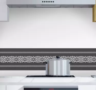 Damask mønster border monocolor border decal - TenStickers