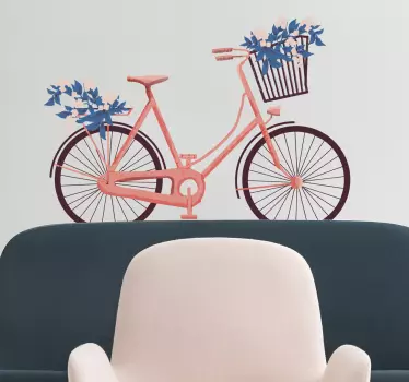 Damecykel wallsticker - TenStickers