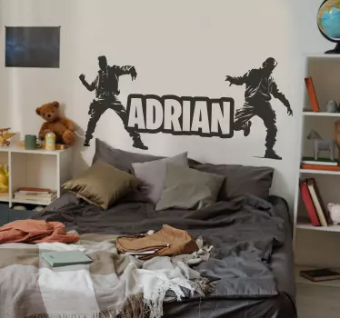 Dansende soldater med navn wallsticker - TenStickers