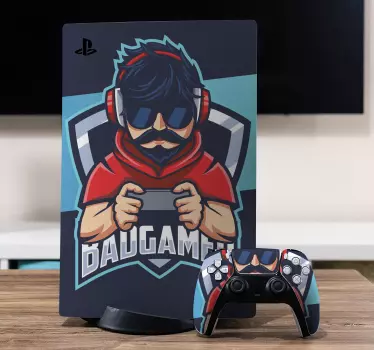 Dårlig gamer mand maskot playstation mærkat - TenStickers