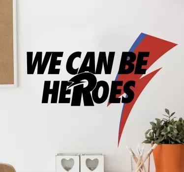 David bowie helte lyrisk vægoverføringsbillede - TenStickers