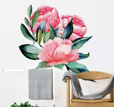 Dekorative peonies stue væg indretning - TenStickers