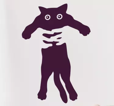 Dekorativt klistermærke af kat der bliver løftet - TenStickers