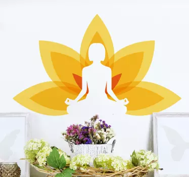 Dekorativt klistermærke yoga meditation farve - TenStickers
