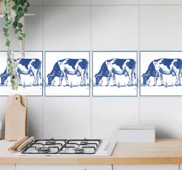 Delfts blå ko fliser overførsel - TenStickers