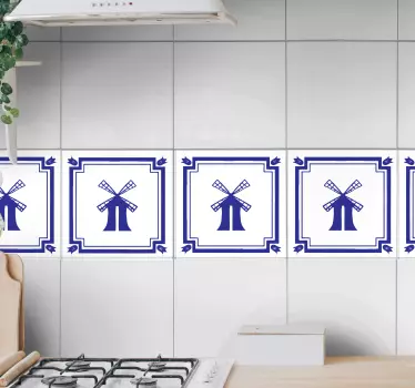 Delfts blå mønster fliseoverførsel - TenStickers