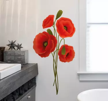 Delikat valmue-frø blomster vægdekor - TenStickers