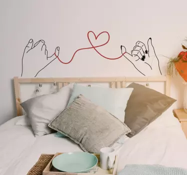 Den røde tråd valentins dag vægoverføringsbillede - TenStickers