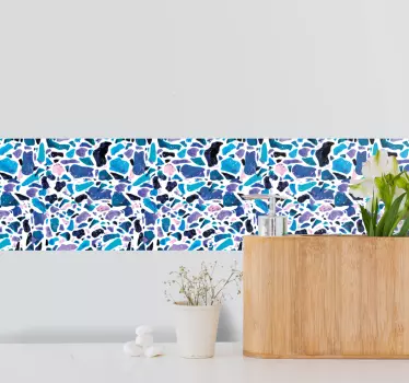 Design af blå mosaikfliser Fliser - TenStickers