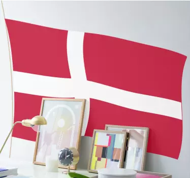 Det danske nationalflag Flag stickers - TenStickers