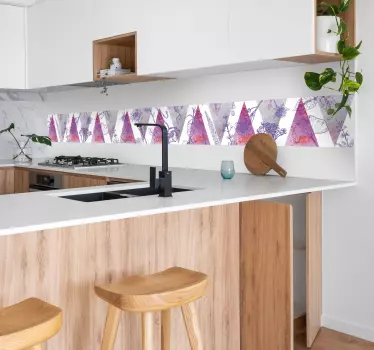 Digital lavendel blomstret kantbånd sticker - TenStickers