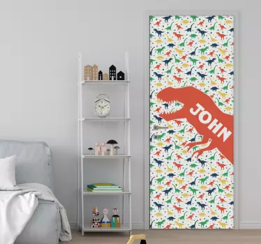 Dinosaurernes navn wallstickers til dør - TenStickers