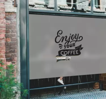 Dit logo på gennemsigtig butik klistermærke - TenStickers