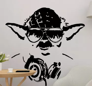 Dj yoda banksy vinyl kunst - TenStickers