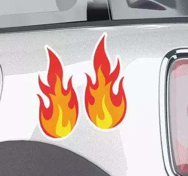 Dobbelt flammer klistermærke til bil - TenStickers
