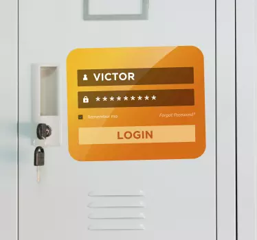 Dør login dør klistermærke - TenStickers