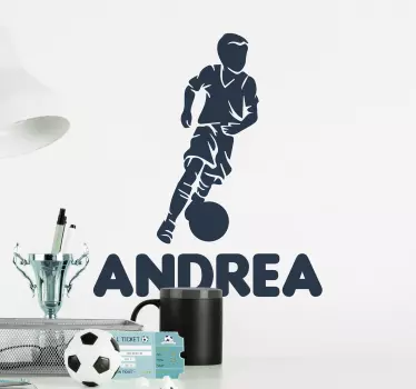Dreng spiller fodbold mærkat - TenStickers