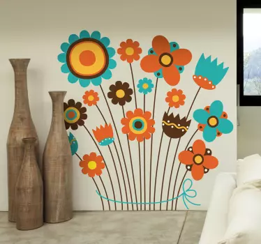 Efterår blomster kosage dekal - TenStickers