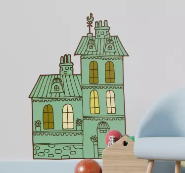 Ejendom bygning illustration mærkat - TenStickers