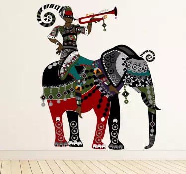 Elefant trompet mand vægklistermærke - TenStickers