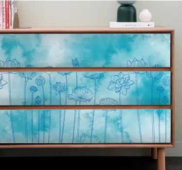 Elegant blomsterinspiration folie til møbler - TenStickers