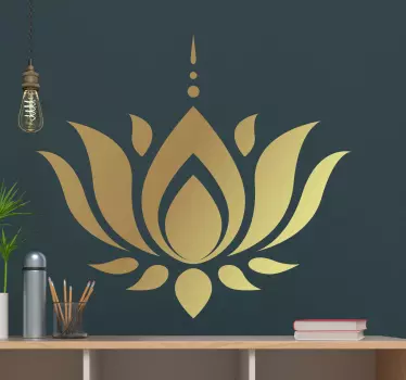 Elegant dekorativt lotusblomstermærkat - TenStickers
