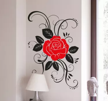 Elegant rose væg klistermærke - TenStickers