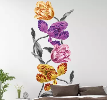 Elegante farverige tulipaner blomstervægindretning - TenStickers