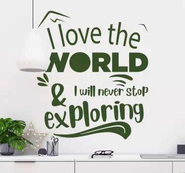Elsker at udforske verden wallsticker dyr - TenStickers