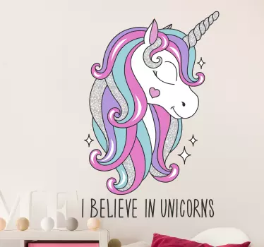 Jeg tror på enhjørninger wallsticker - TenStickers