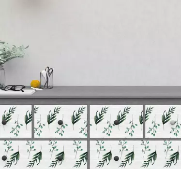 Eukalyptusmønstre møbelmærkat - TenStickers