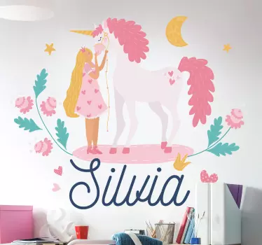 Eventyr enhjørninger eventyr vægoverføringsbillede - TenStickers