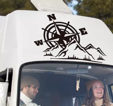 Eventyr kompas klistermærke til campingvogn - TenStickers