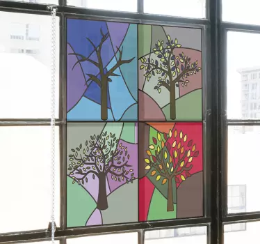 Farvede glas sæsoner mærkat - TenStickers