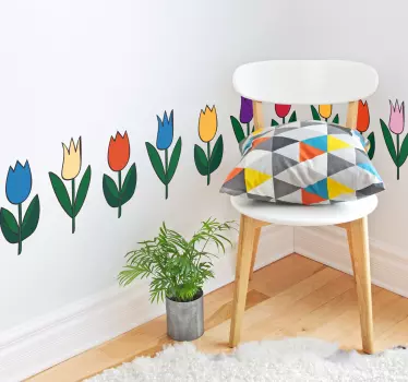 Farvefuld tulipan sticker - TenStickers