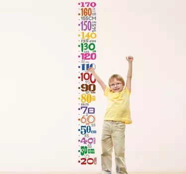 Farverig højdemåler sticker - TenStickers