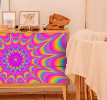Farverig spiraleffekt folie til møbler - TenStickers