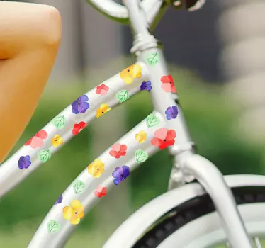 Farverige blomster Klistermærke til cykel - TenStickers