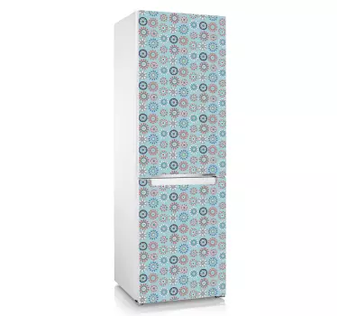 Farverige blomsterprint køleskab - TenStickers