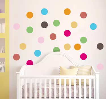 Farverige prikker wallstickers - TenStickers
