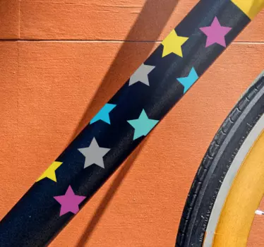 Farverige stjerner mønster Klistermærke til cykel - TenStickers