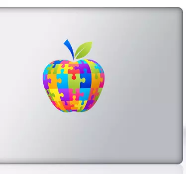 Farverigt æble macbook klistermærke - TenStickers
