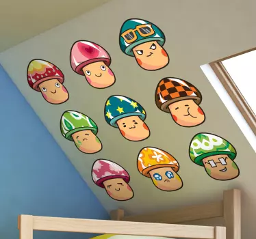 Farverigt svampe klistermærke - TenStickers