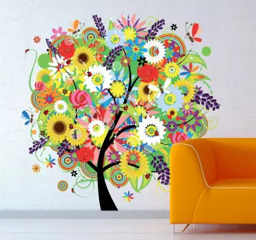 Farverigt træ sticker - TenStickers